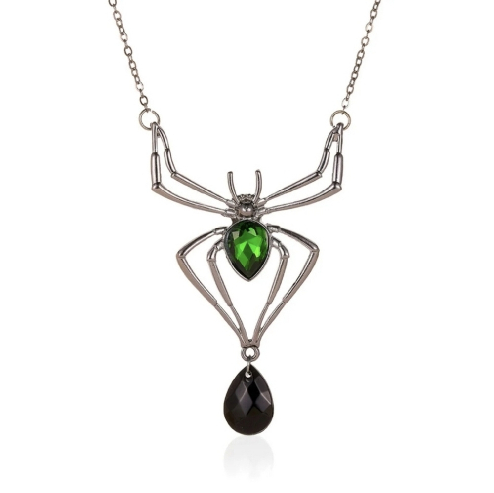 🕷 Green Spider Necklace